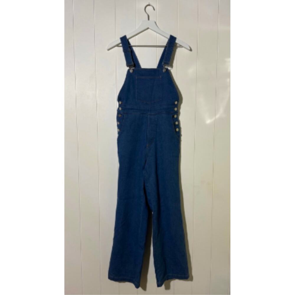 Capulet Lennon Denim Overalls XS Blue Wide Leg Dungaree Stretch Retro Fit - Picture 2 of 14